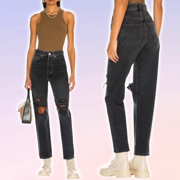 NWT AGOLDE 90s Mid Rise Loose Sz 23 Vagabond - Picture 1 of 11